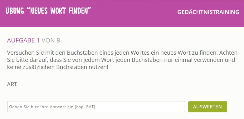 GÜ Neues Wort finden